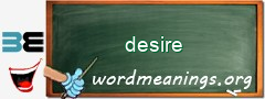 WordMeaning blackboard for desire